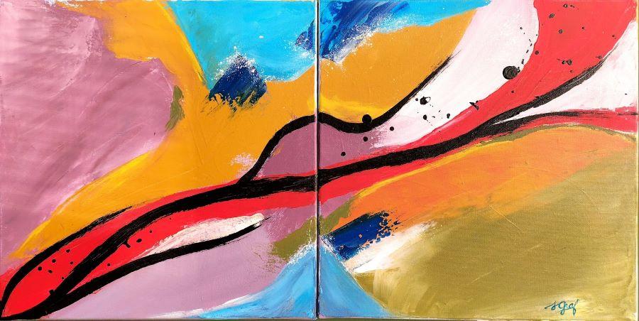 Dynamique etheree diptyque sylvie graf creations