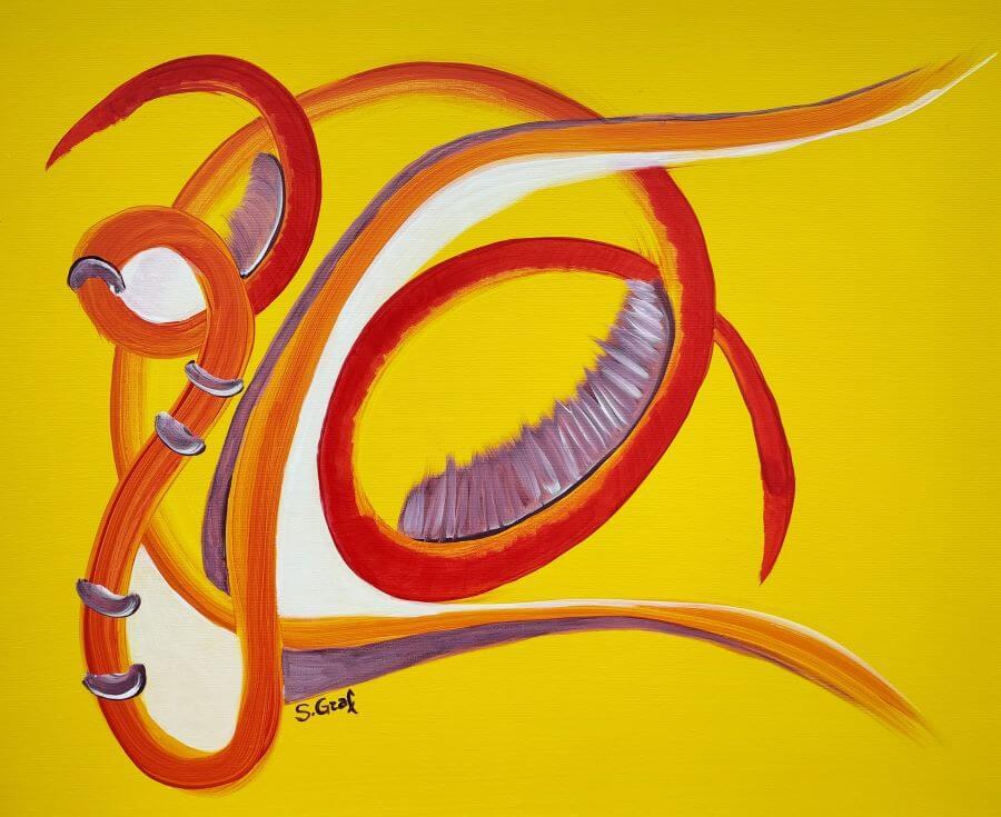 Sylvie graf creations peinture la danse du ruban